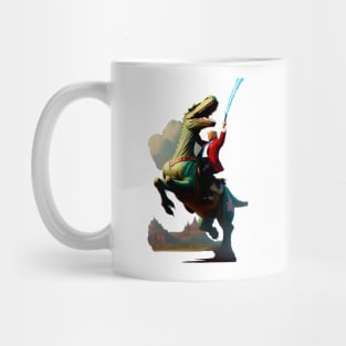 Donald Trump Riding a Tyrannosaurus Hybrid Horse With a Lightsaber Mug